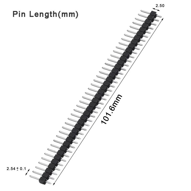 10pcs 40 Pin 1x40 Single Row Male And Female 2.54 Breakable Pin Header Connector Strip For Arduino Black