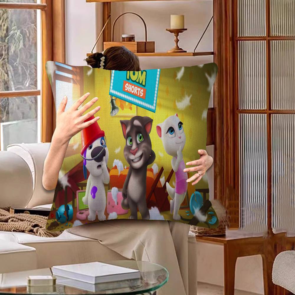 T-Talking T-Tom And Friends Cartoon Pillow Cover Sofa Cushion Cover Home Room Decoration Children Gift