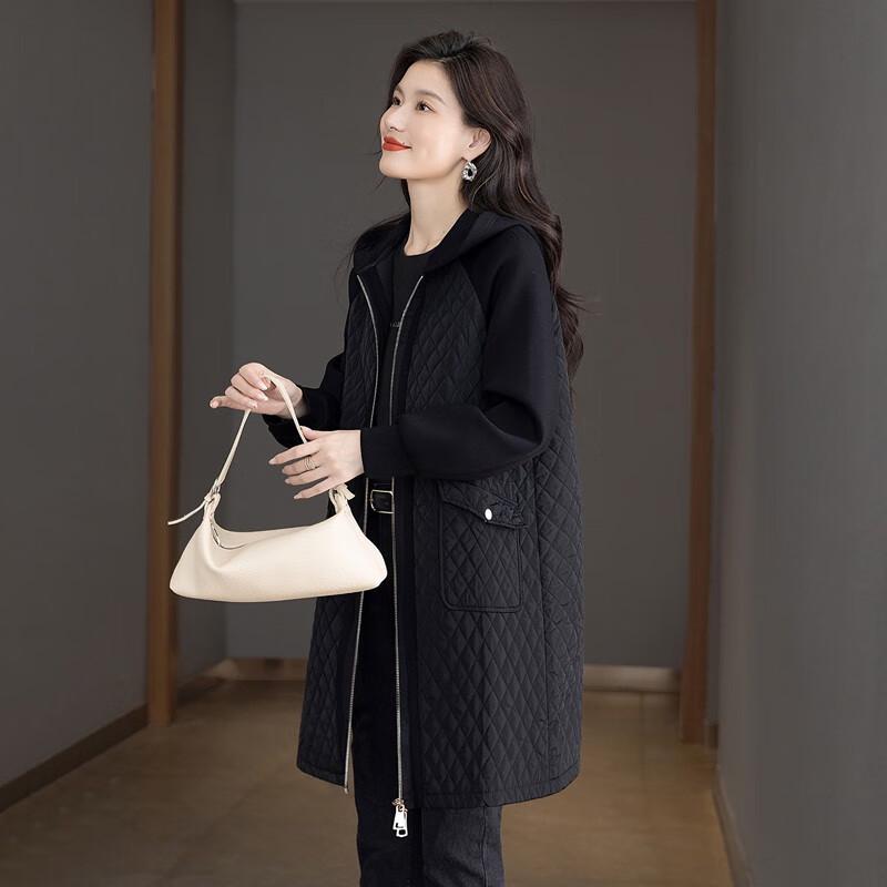 Abrigo con capucha de longitud media para mujer Sibai She Otoño 2025