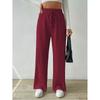 Fashion 2024 New Arrival Knot Waist Texture Knitting Wide Leg Pants Elastic High Waist Pure Color Casual Loose Straight-leg Women's Clothing