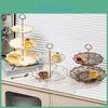 Luxury Dessert Snack Multilayer Display Plate For Living Room Or Tea Table