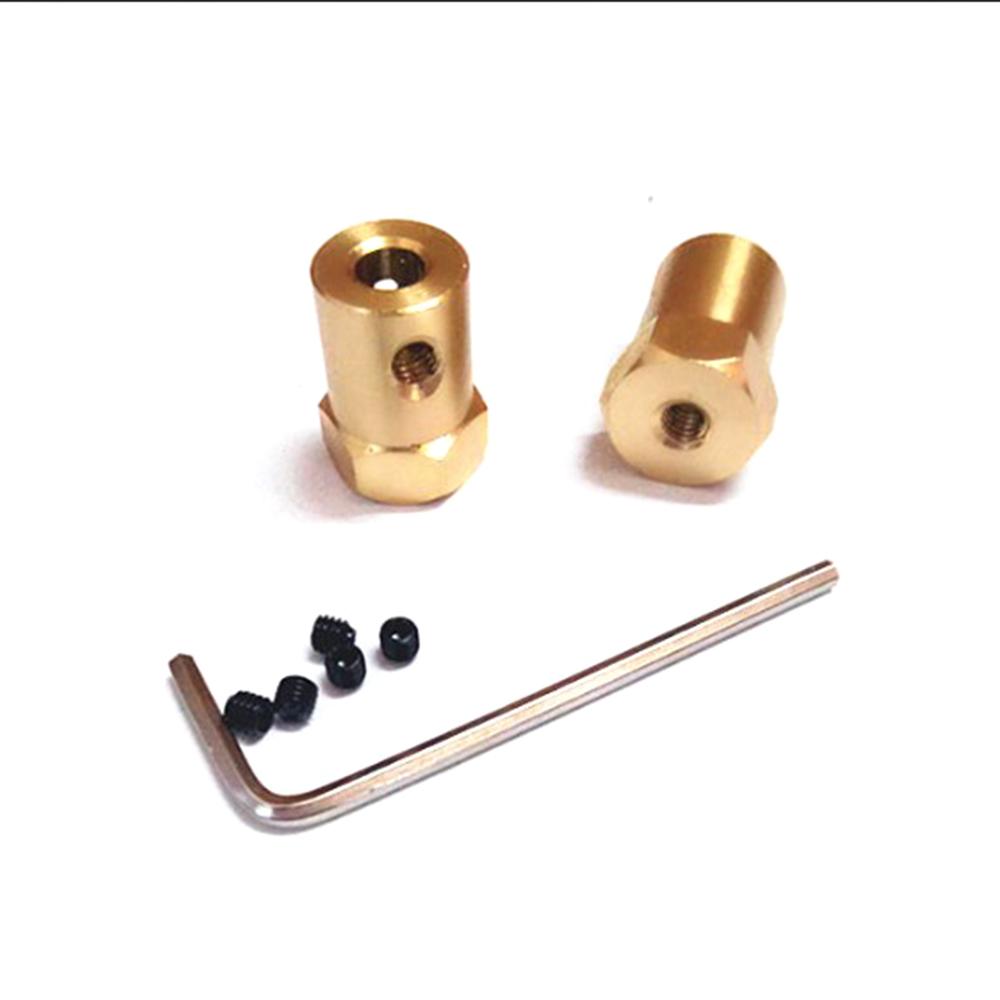 10pcs/lot 3mm 4mm 5mm 6mm 7mm 8mm Shaft Motor Flexible Coupling Tyre Wheel Brass Hex Coupler Set&wrench