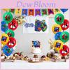 All-in-one Party Supplies Set Includes 26 Pieces Of The Rainbow Friends Theme Including Flags Big And Small Cake Toppers And Mixed Color Balloons.