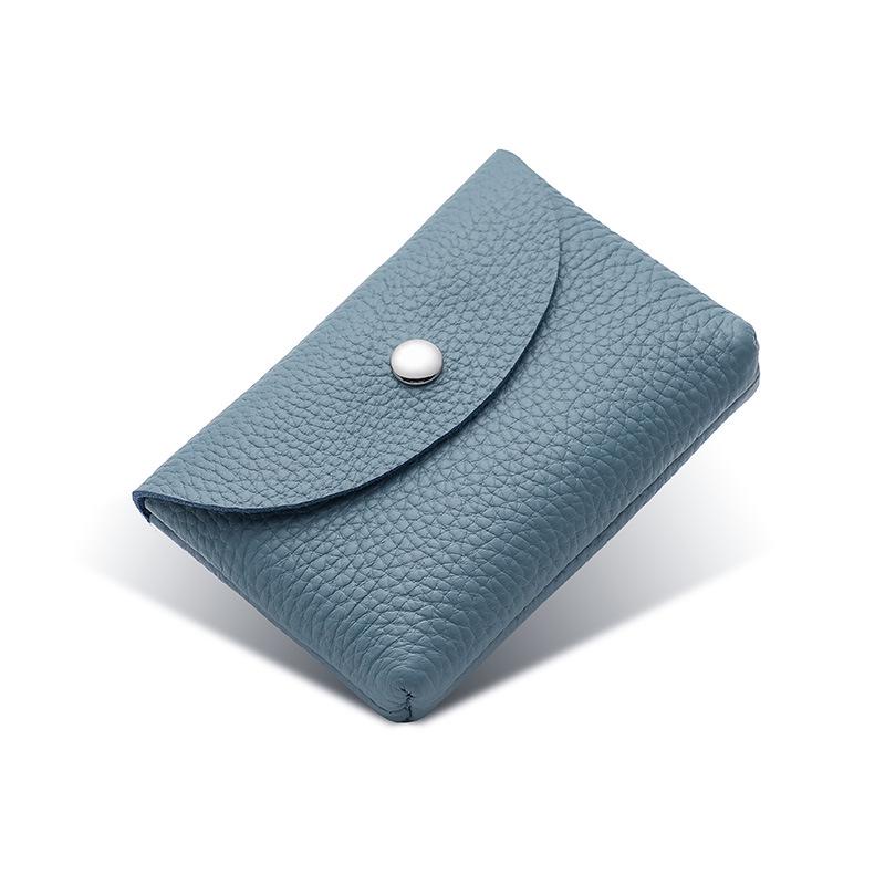 Мини-кошелек из натуральной кожи, женский кошелек из коровьей кожи, зерно личи, мягкая кожаная сумка