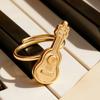 Stainless Steel Adjustable Wedding Rings Dating Rings Guitar Shape Delicate Finger Jewelry for Woman and Man Present