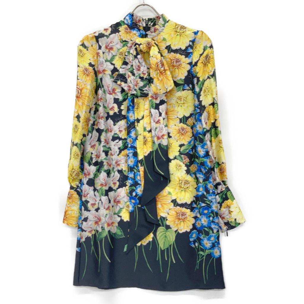 GUCCI 493528 2017 Multicolor Silk 100% Bow Tie Floral Dress dress 36 multicolorUsed