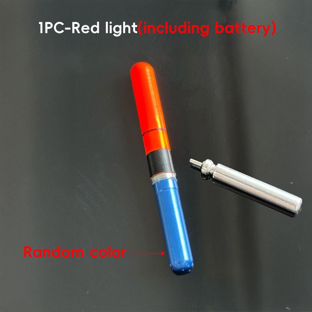 

1PC Lure Electronic Glow Stick Waterproof Led Float Tip Tail Light Cap Night Fishing Float Light Fishing Accessories Red light+Battery