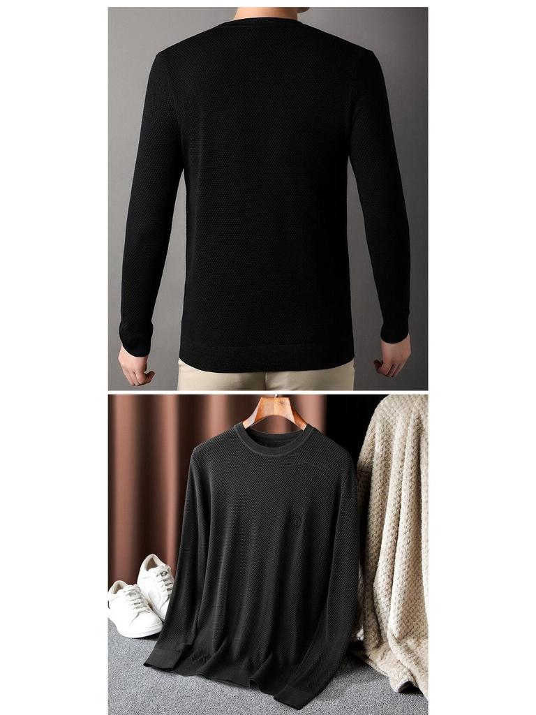 Spring & Autumn Fashion: Men's Plus Size Knitted Sweater - Thin, Casual, Sporty, Stylish, and Warm