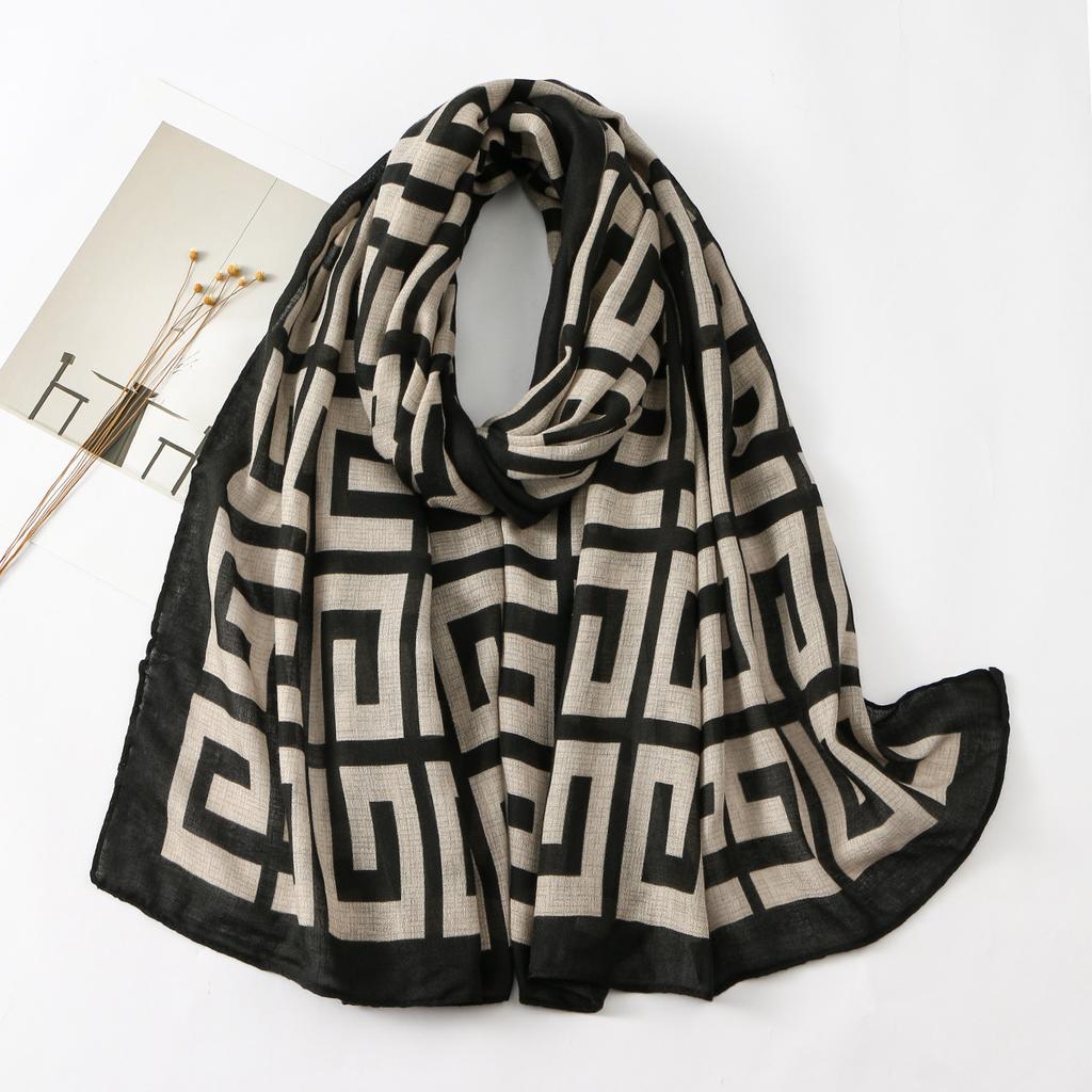 Fashion Linen Cotton Shawl For Women Luxury Color Blocked Scarf Winter Warm Blanket Bufanda Female Wrap Bandana Echarpe Poncho