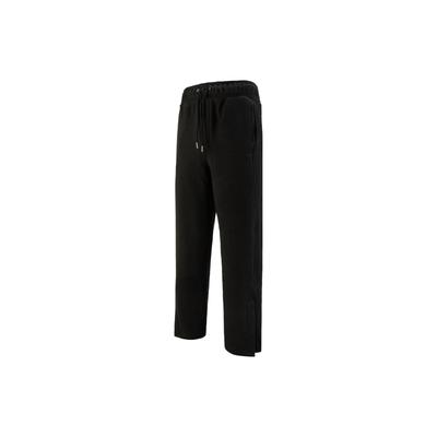 Solid Color Mid-Waist Straight-Leg Casual Pants Unisex Bottoms Black 536598-01