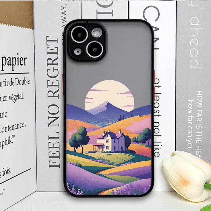 Mountain Forest Village Phone Case for IPhone 13 12 Mini 16 15 11 14 Pro Max 7 8 Plus SE X XS Shockproof Cover Sunflower Scenery