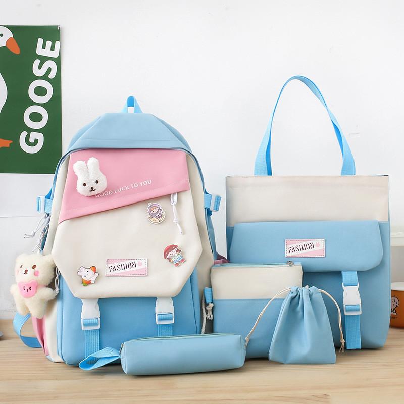 Large Capacity Canvas Backpack For Middle School Girls High School Students Urban Minimalist Style