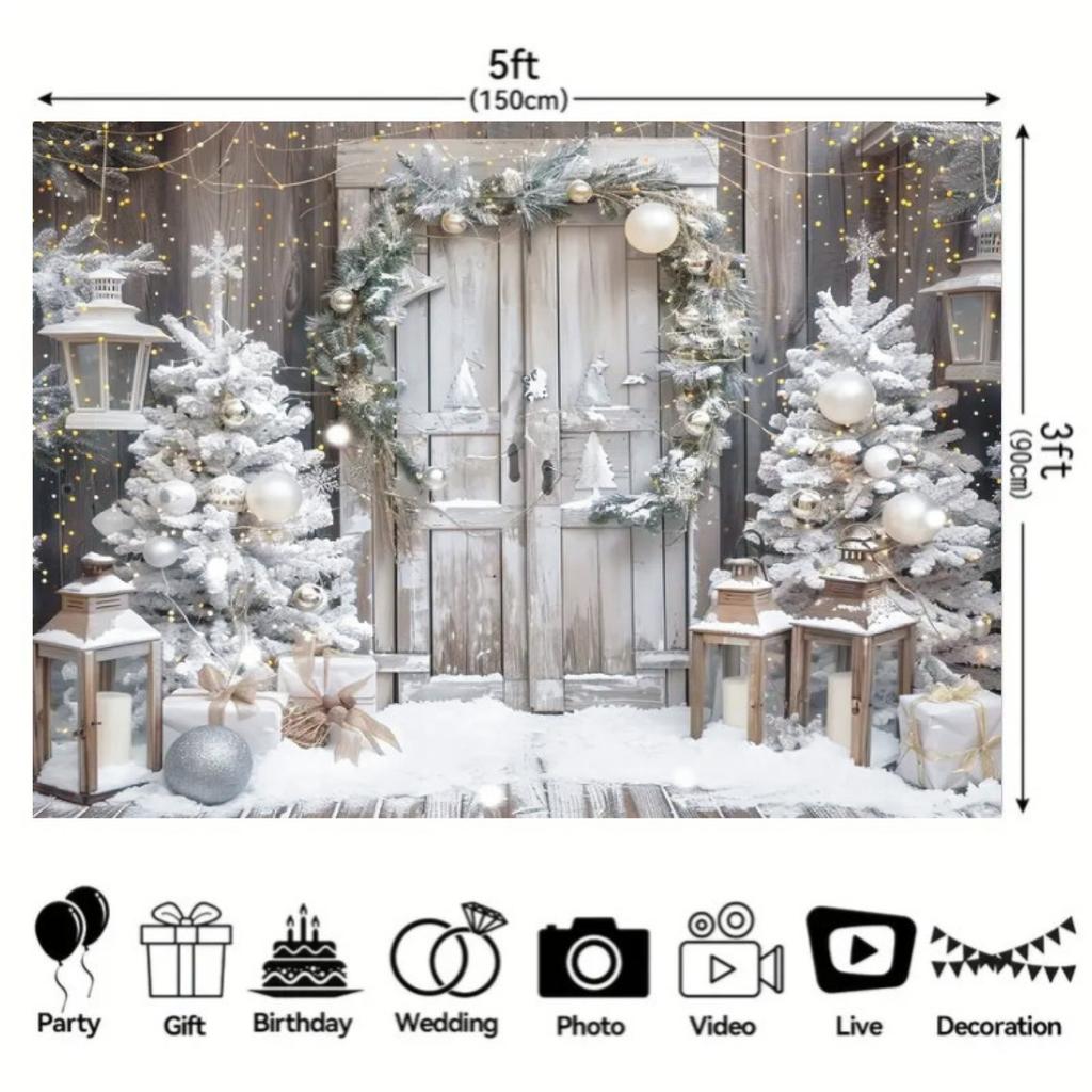 Winter Snowy Barn  Christmas Scene Decoration Background Winter Photography Backdrop Decorations For Photo Studio Photo Booth Christams Party