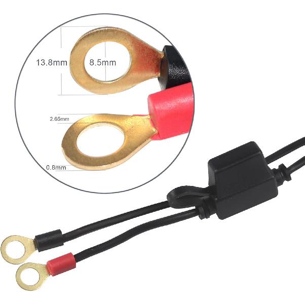[ 6 PACK] Sae To O Ring Terminal Harness 2FT - Sae Eyelet Ring Terminal Cable 16Awg Motorcycle Battery Trickle Charger Extension Cord With Sae