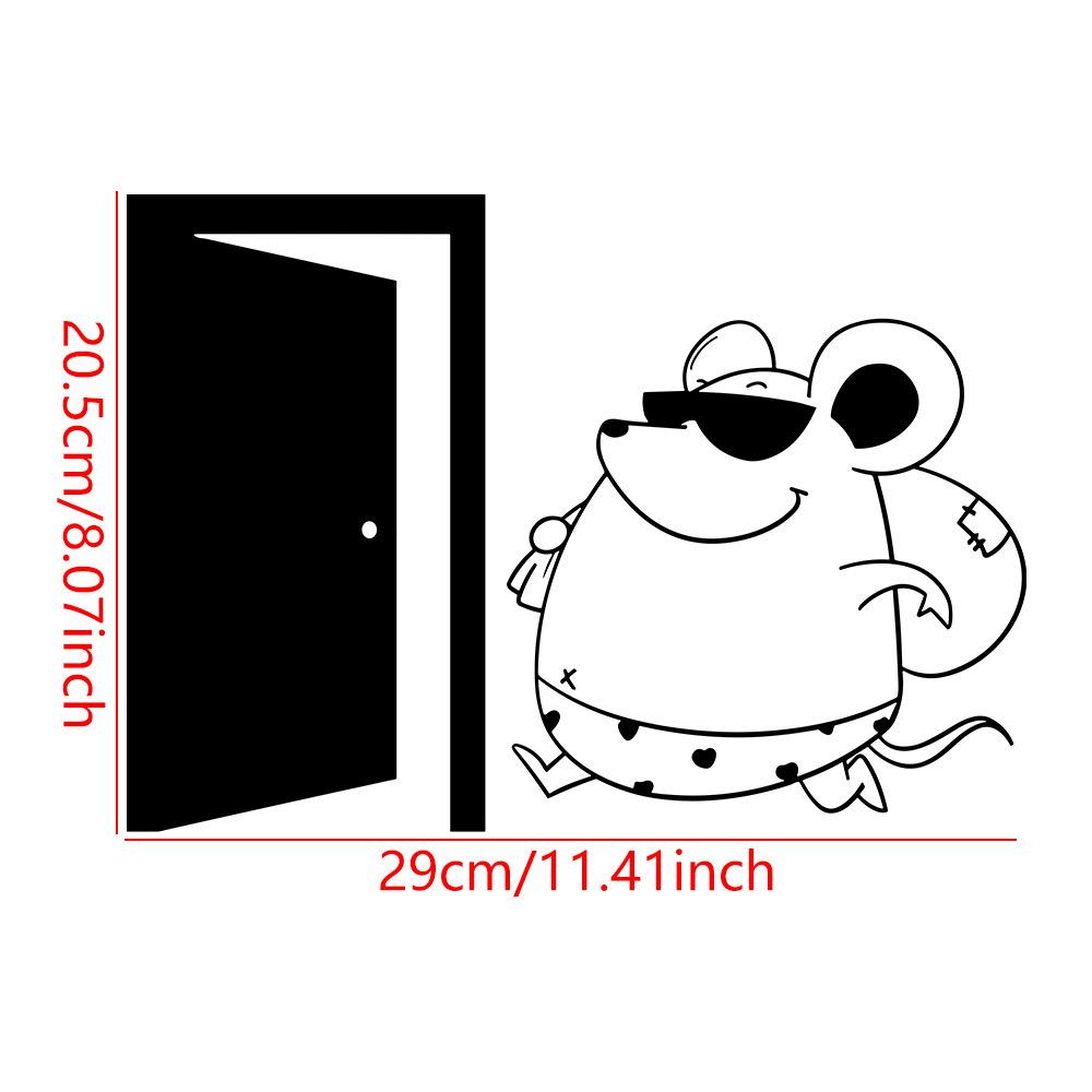 

Self-adhesive Waterproof Cartoon Mouse Wall Stickers for Kids Room Bedroom Living Room Home Decor 29*20.5cm чорний