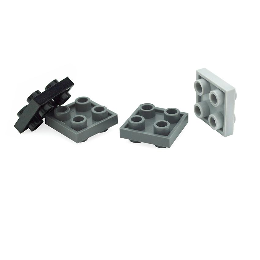 50PCS Special Plates 1x1 1x2 2x2 1x4 W. Knobs Both Sides DIY Technical Bricks MOC Building Blocks Parts Creative Toys for Kids