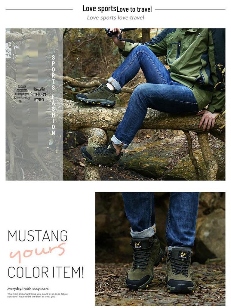 Qifeng Winter High-Top Mountaineering Shoes with Fleece Lining - Sizes 45, 46, 47