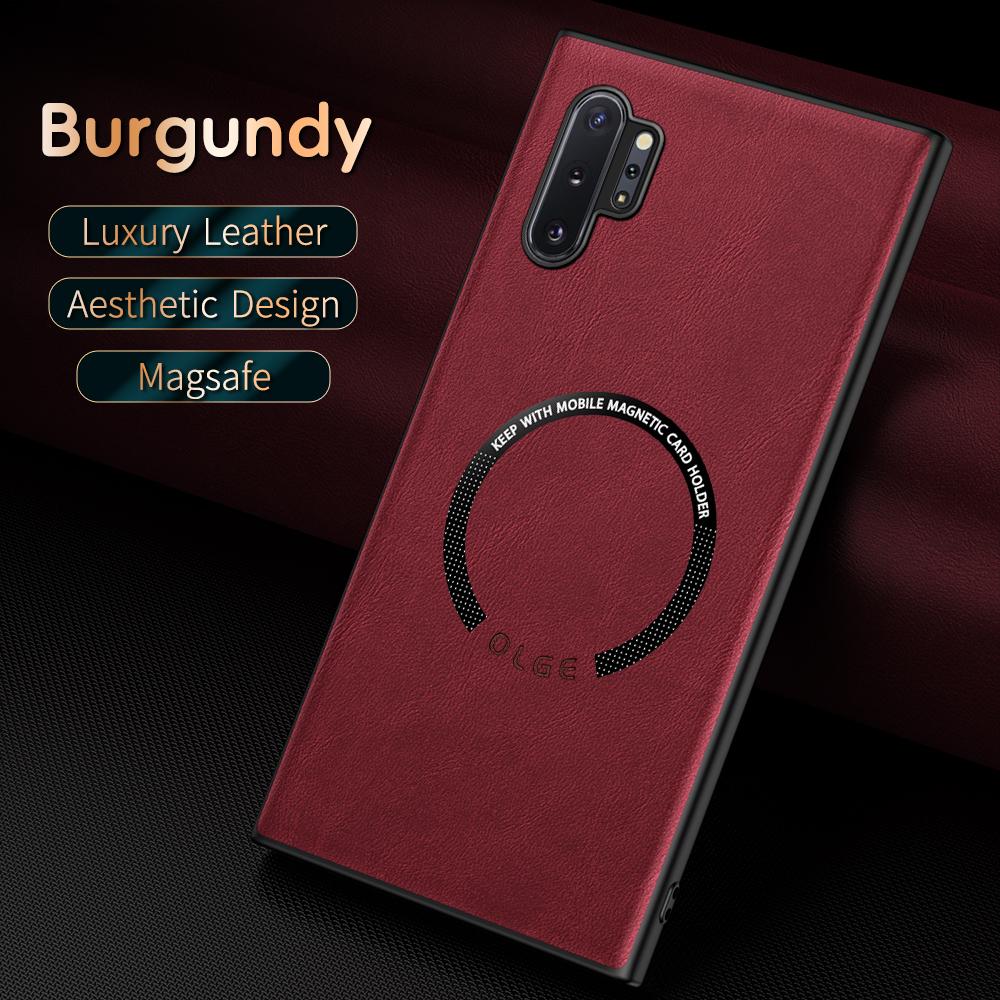 

Розкішний шкіряний магнітний чохол Magsafe для Samsung Galaxy Note 20 10 Ultra Note10 Note20 5G Автомобільний чохол Силіконовий протиударний повний захисний чохол Note 10 Plus кларет
