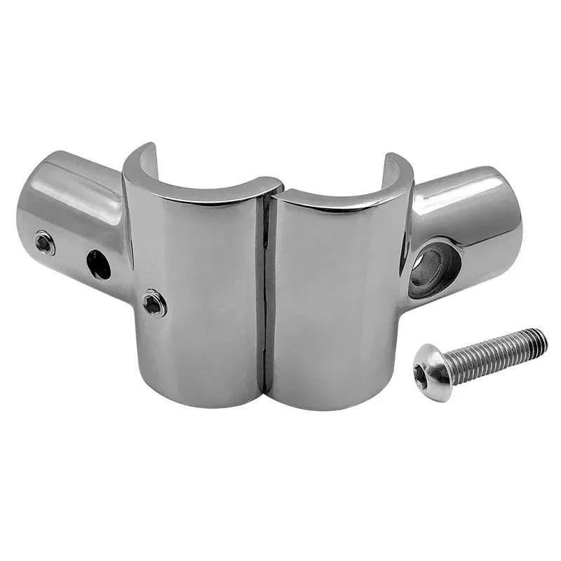 22/25mm Boat Hand Rail Fittings 90 Degree Marine 316 Stainless Steel Tee Corrosion Resistant Hand Rail Fitting