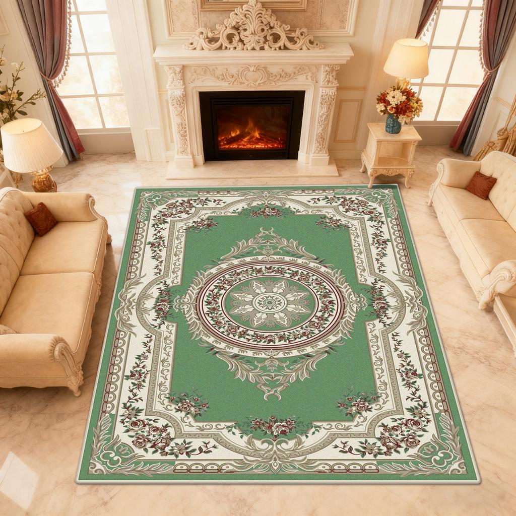European Style Ethnic Living Room Carpet Decoration Home Sofa Coffee Table Large Rugs Customizable Easy Clean Floor Mat Luxury