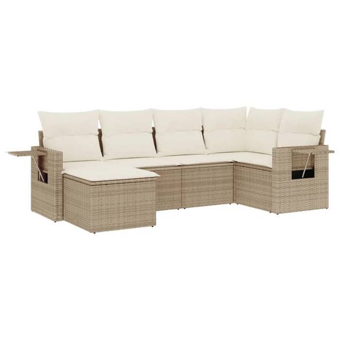 VidaXL Garden Lounge Set with Cushions 6 Pcs, Patio Sofas, Patio Furniture Set, Outdoor Furniture, Beige 3252795