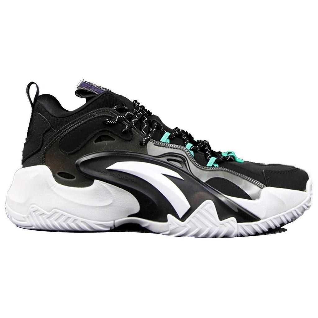 Anta Airspace 3 UFO Slip Resistant, Abrasion Resistant, Breathable Mid top Basketball Shoes Men's Black White 112111806-2