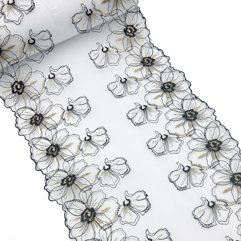 1/3 de yard de fil de polyester pressé pour fond de dentelle, idéal pour la broderie florale à faire soi-même, accessoires en dentelle, rideaux, coussins de canapé et décoration.
