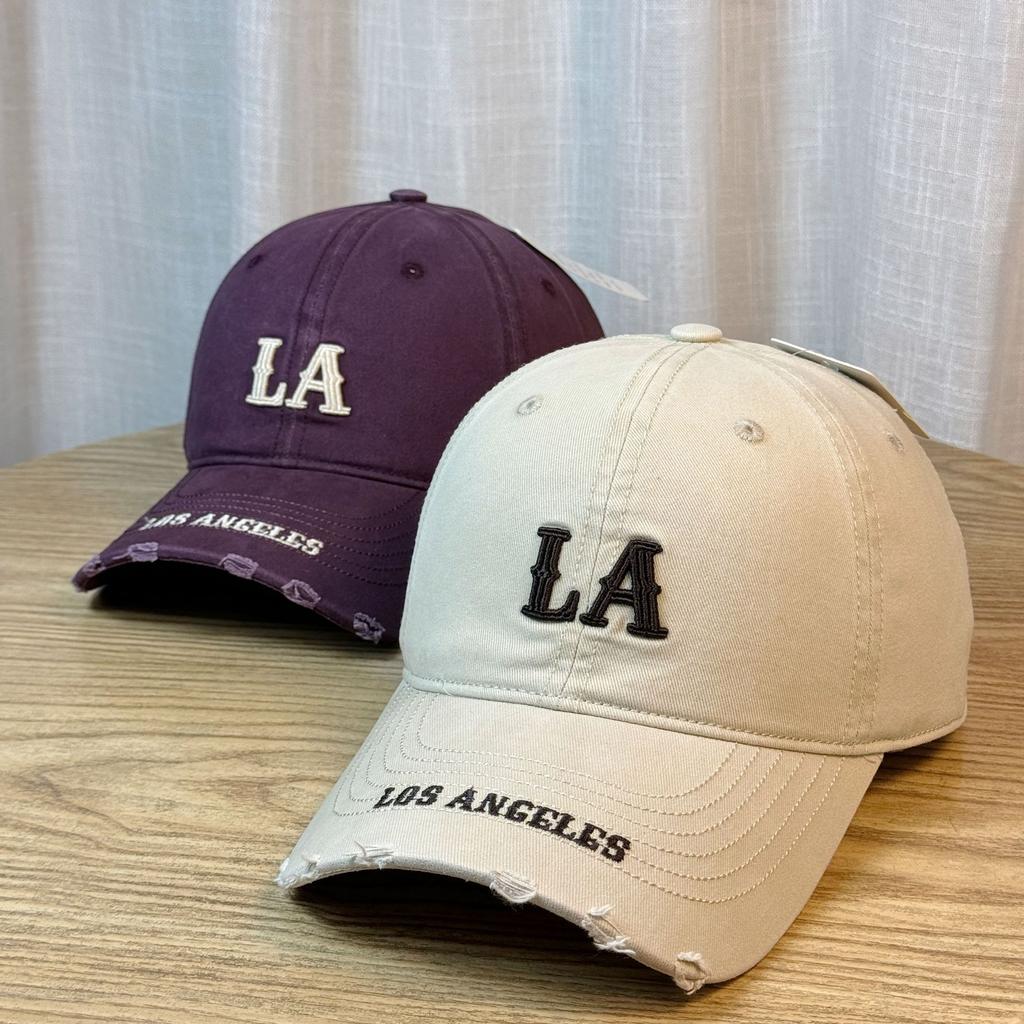 Neue LA Baseballkappe für Damen Koreanischer Stil Gestickte Schirmmütze Tiefer Sitz Sonnenschutz Kleines Gesicht