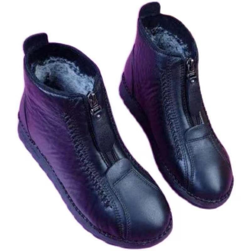 Winter Thickened Snow Boots Low Zipper Cotton Shoes