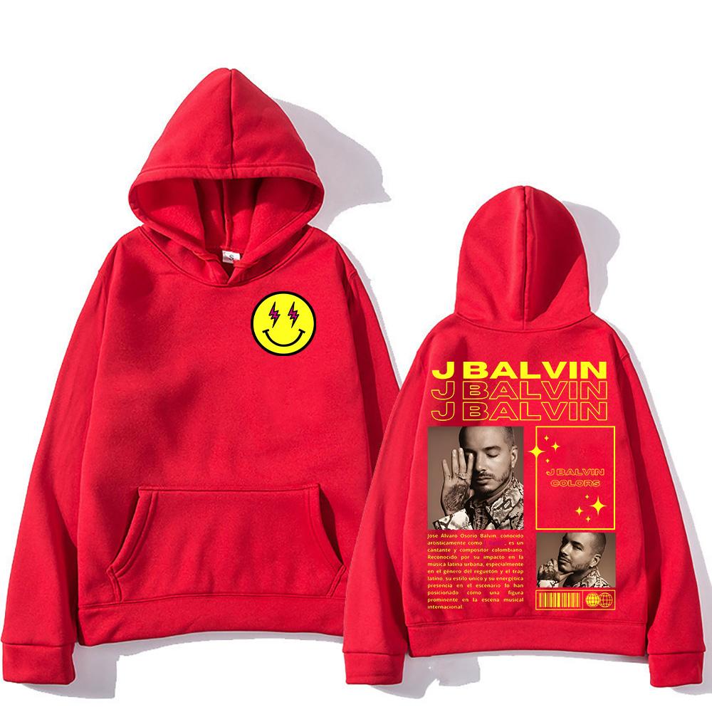 J Balvin Vintage Klasická Mikina Móda Hip Hop Pánská Dámská Mikiny Ležérní Flísová High Street Pulovry Y2K Ležérní Oblečení