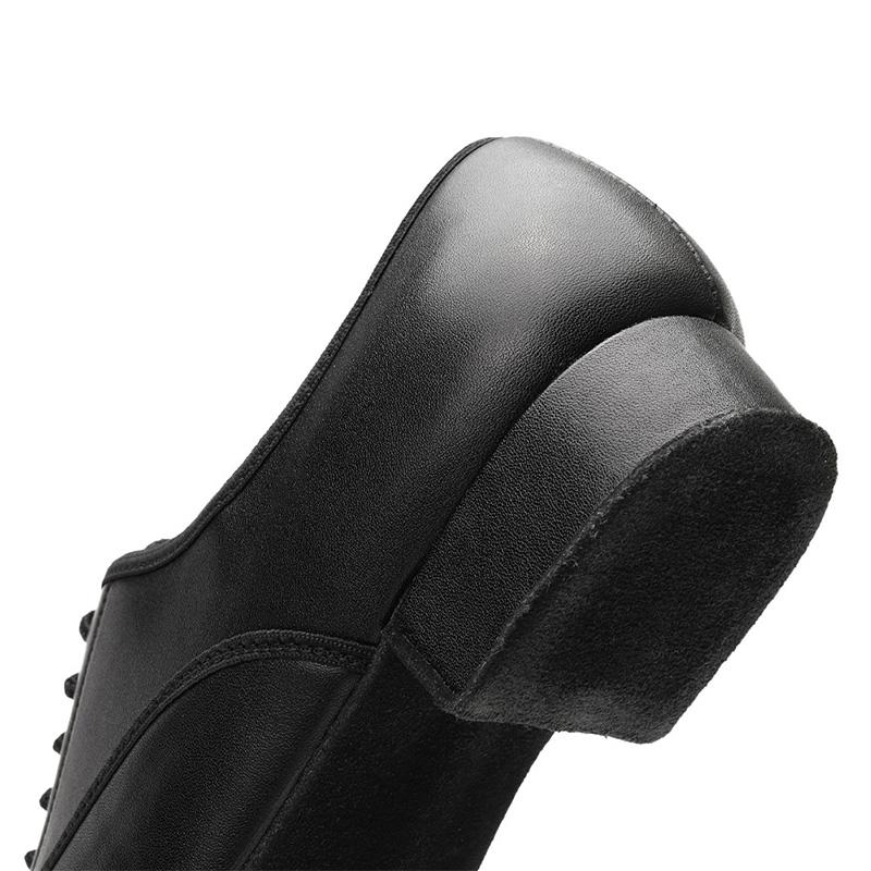 Pantofi de Dans Modern pentru Bărbați din Piele Neagră cu Toc Mic Samba Salsa Tango Latin Pantofi de Dans de Societate 2.5CM Toc de Interior