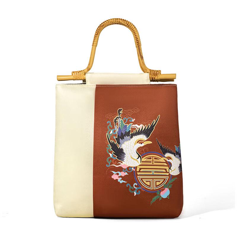 Le Qi Sai Wen Великие Реки и Горы Китайское Мастерство 8-дюймовая Сумка-тоут