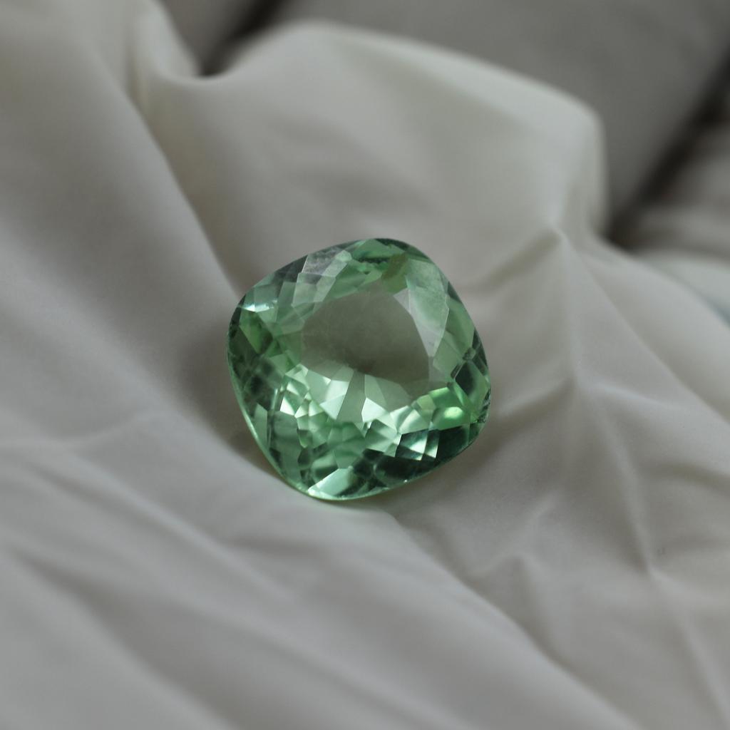 Square Cushion Cut 8.57Ct Bluish Green Natural Sapphire Loose Gemstone