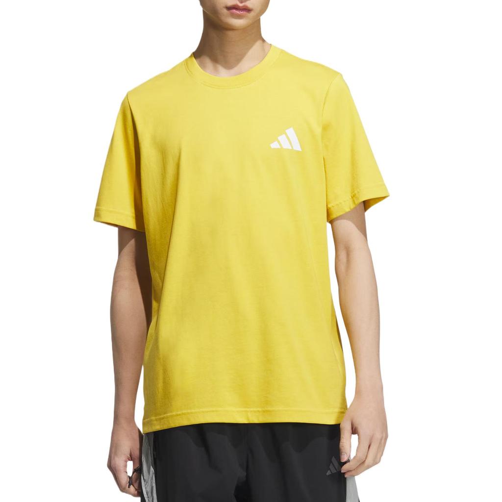 adidas T Shirts Unisex Yellow Crew Neck Moderate Straight Fit KC3061