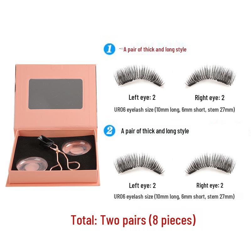 

2 Pairs Magnetic Faux Mink Eyelashes Set, European & American Style, Thick Magnetic Lashes