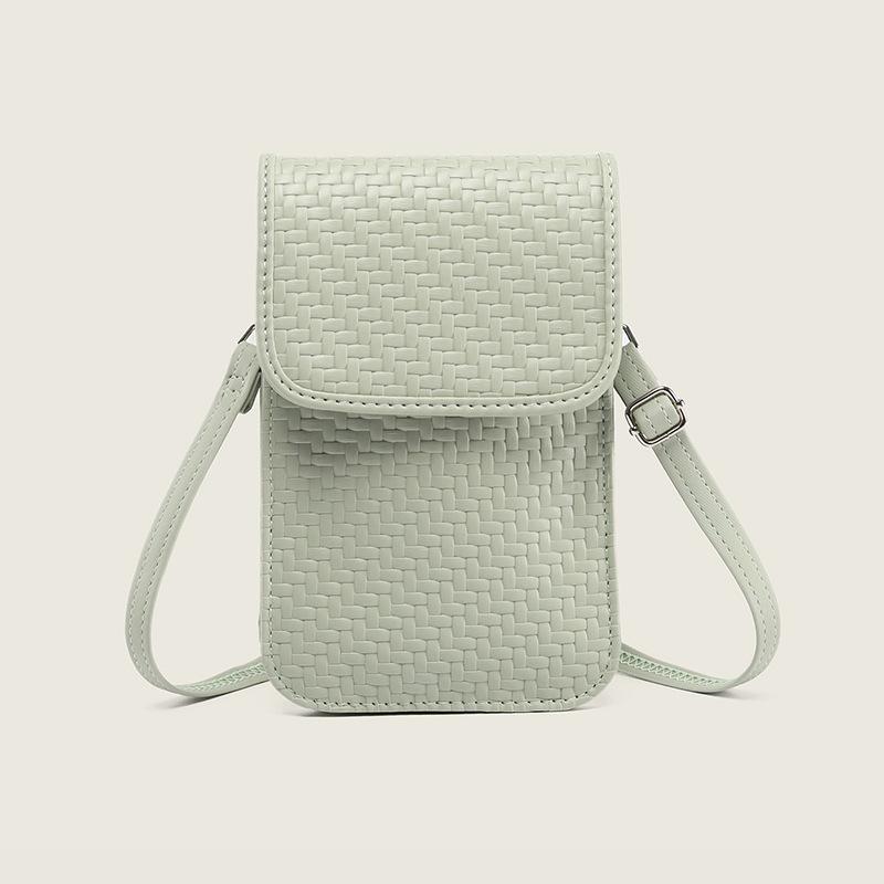 Luo Zijun Same Bag Leather Woven Mobile Phone Bag Summer Versatile Messenger Bag Mini Small Bag