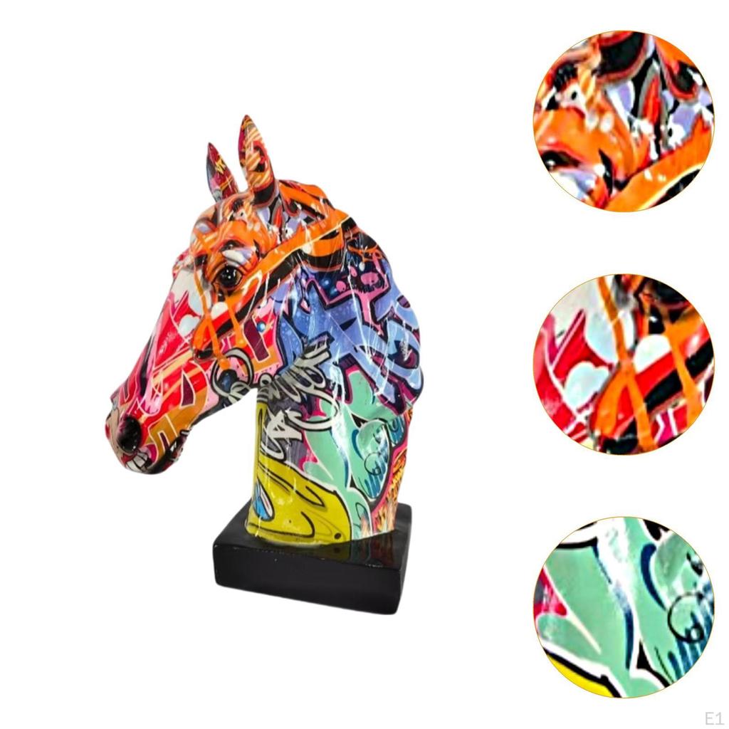 Equine Head Sculpture Home Accent Resin Figure for Living Space Office Decor