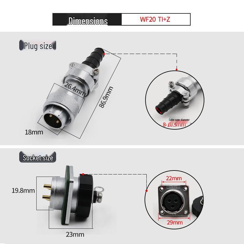 Weipu WF20 Waterproof Aviation Connector, 15-Pin.
