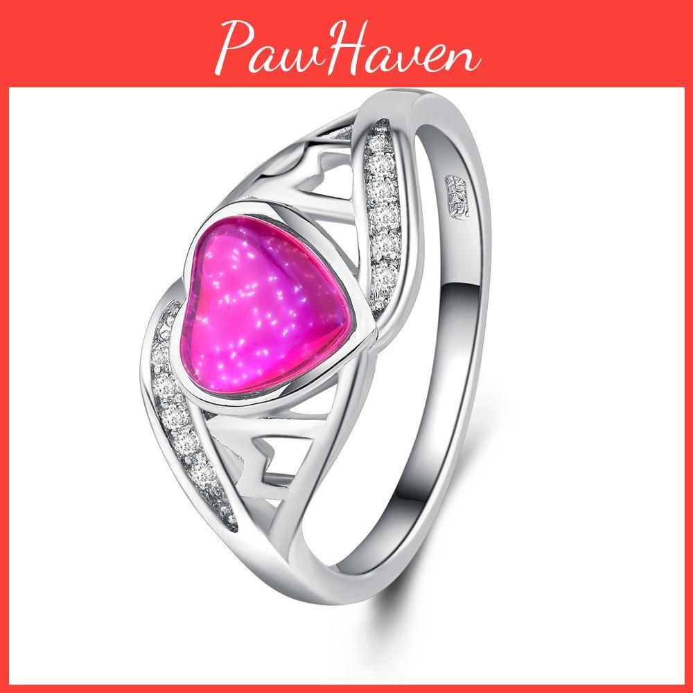Trendy 2018 Cross-border Jewelry Supply Fantasy Australian Peach Heart Ring For Mother's Day