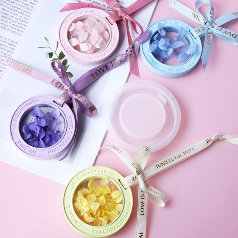 Runde/Ovale Silikonform mit Loch zum Aufhängen für Anhängerherstellung DIY Aromatherapie Gipsgips Handwerksform