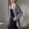 Lightweight Long Sleeved Silk and Linen Shirt for Women In 2026 Summer, Simple and Versatile for Commuting, Solid Color Shirt