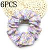6pcs/lot Hair Scrunchies Bands Scrunchy Ties Ropes Ponytail Holder for Women Accessories Fabric Headwear Ditsy Floral Sweet Cute