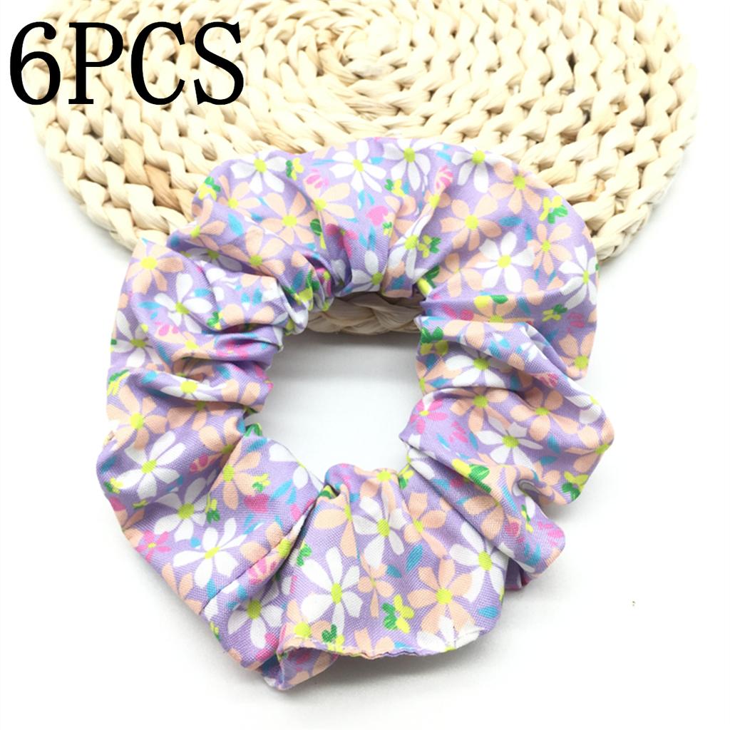 6pcs/lot Hair Scrunchies Bands Scrunchy Ties Ropes Ponytail Holder for Women Accessories Fabric Headwear Ditsy Floral Sweet Cute
