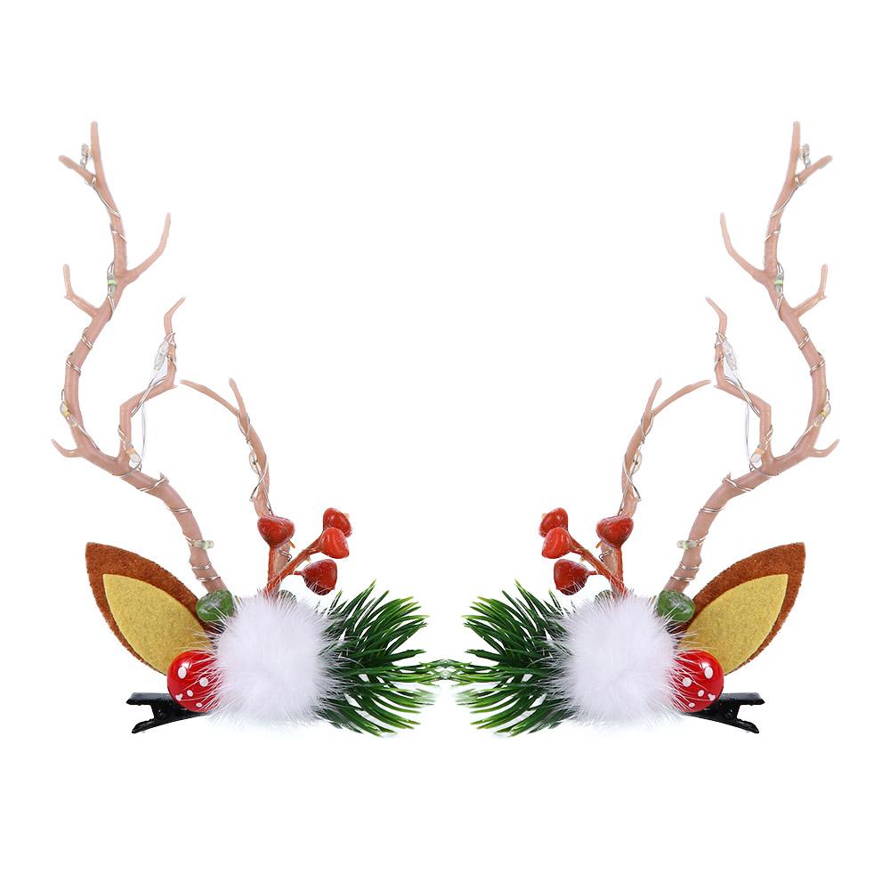 Blütenzweig Make-up Kirsche Mit LED-Licht Weihnachtsgeweih Haarnadel Koreanischer Stil Haarspange Haarschmuck Damen Haarspange