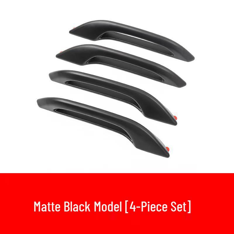 Tesla Model 3/Y Door Handle Carbon Fiber Protectors - Bright Black, Anti-slip