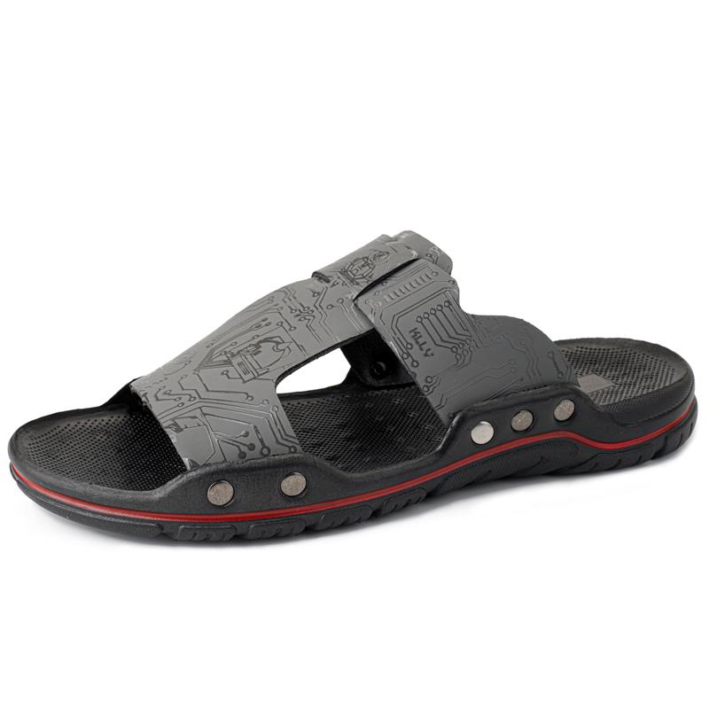 Large Size Fashion All-match Casual Slippers Summer Cool and Comfortable Basic Men's Slippers Non-slip Breathable Male Sandals
