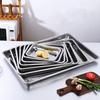 Stainless Steel Food Storage Serving Tray Rectangle Oven Trays Baking Trays Steaming Dish  Kitchen