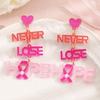 Red Ribbon Breast Cancer & AIDS Awareness Jewelry Set: Necklace, Nurse Bracelet, Badge