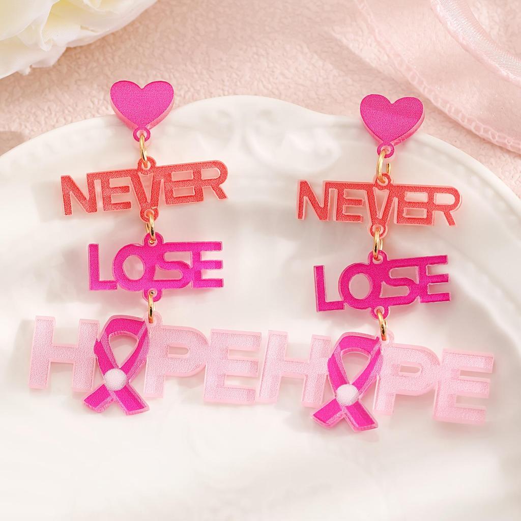 Red Ribbon Breast Cancer & AIDS Awareness Jewelry Set: Necklace, Nurse Bracelet, Badge