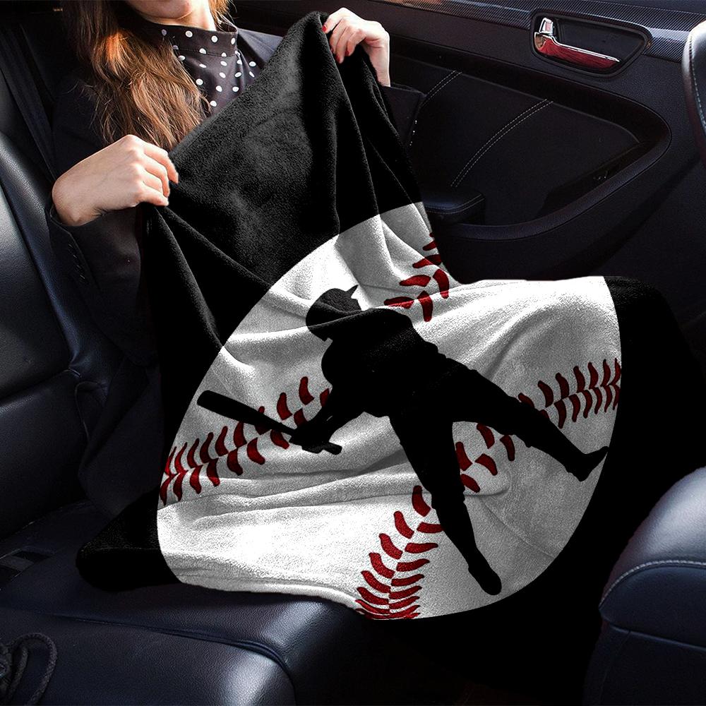 Baseball Theme Printed Blanket - Perfect for Couch, Bed, Travel & Outdoor Use | Machine Washable, Cozy & Durable.